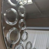 Зеркало серебро Осветлённое 4мм круглое с алмазной гравировкой 9